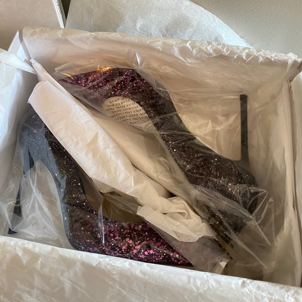 🎁HP🎁 Jimmy Choo Romy Gradient Pink & Black 100mm Pumps - Picture 4 of 12